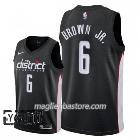 Maglia NBA Washington Wizards Troy Brown Jr. 6 2018-19 Nike City Edition Nero Swingman - Bambino
